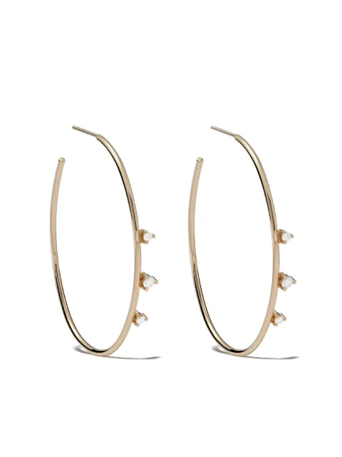 Mizuki 14kt gold diamond hoop earrings Gold SBE262