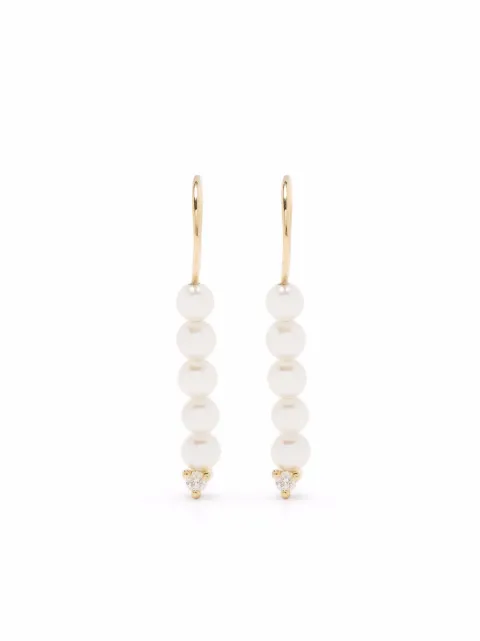 Mizuki 14kt gold Sea of Beauty diamond akoya pearls earrings Gold SBE254