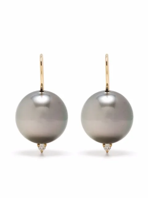 Mizuki 14kt gold diamond pearl earrings Gold SBE253B