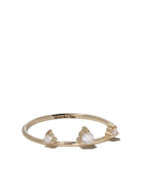 Mizuki 14kt yellow gold three diamonds ring Gold SBR74