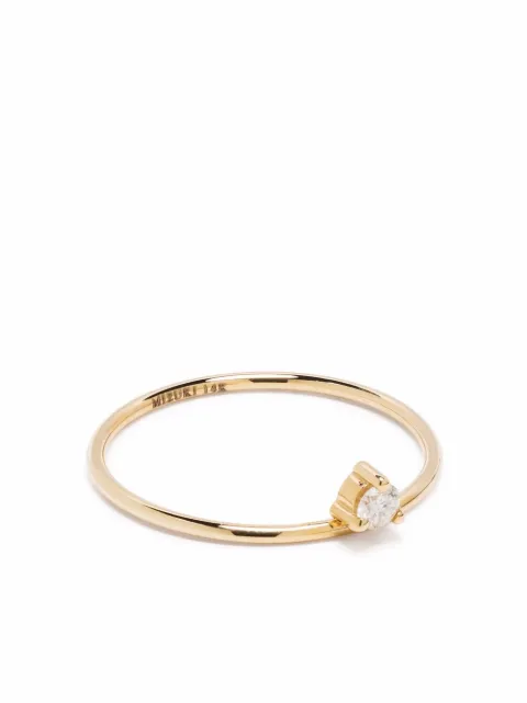 Mizuki 14kt yellow gold diamond solitaire ring Gold SBR70