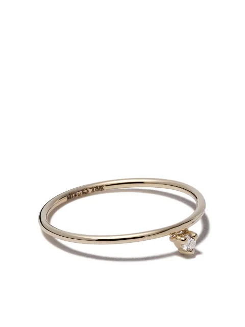 Mizuki 14kt yellow gold single diamond ring Gold SBR69