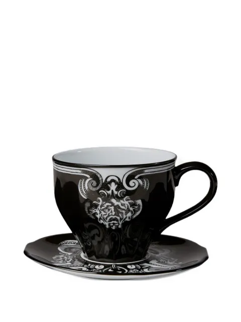 Gucci Star Eye porcelain teacup and saucer set (ser of two) Black 561581ZAA5O