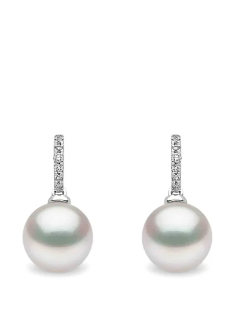 Yoko London 18kt white gold Classic freshwater pearl and diamond earrings Silver YEM0021705EJH