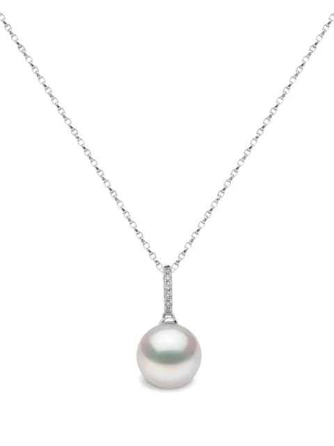Yoko London 18kt white gold Classic freshwater pearl and diamond pendant necklace Silver YPM0021705C