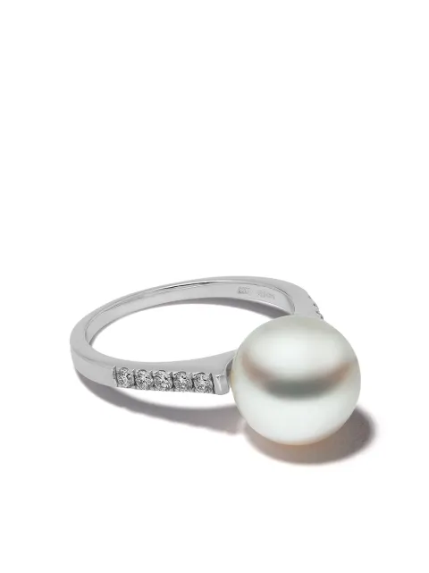 Yoko London 18kt white gold Classic freshwater pearl and diamond ring Silver YRT02167FDIY