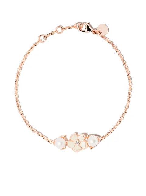 Shaun Leane Cherry Blossom single diamond and pearl bracelet Gold CB023RVWHBOS