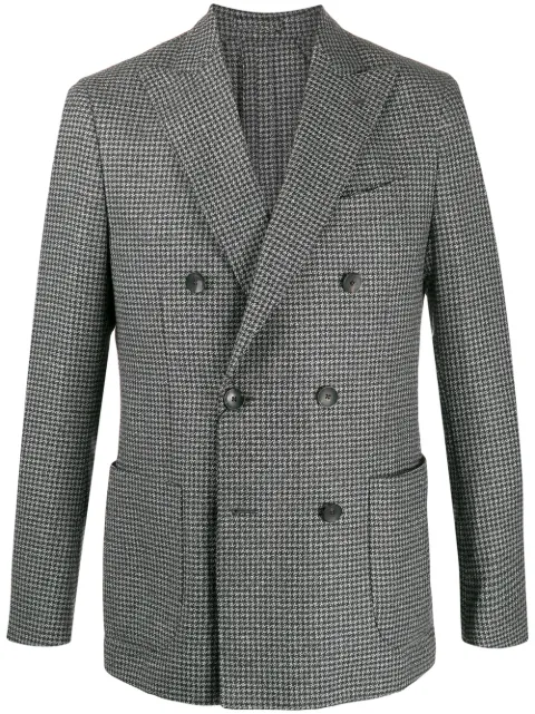 Dell'oglio houndstooth check blazer Black IL660AEILC535052149392
