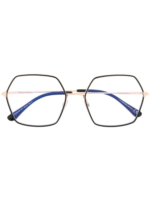TOM FORD Eyewear geometric-frame glasses Metallic FT5615B