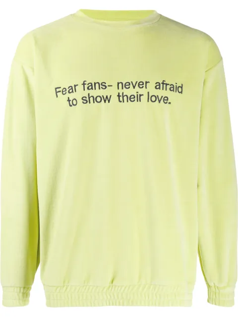 Paura long sleeve slogan sweater Green 02PM2006M03506