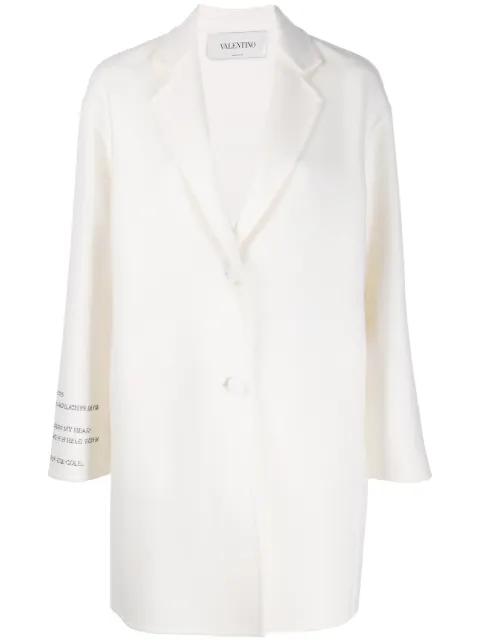 Valentino Garavani poem detail single breasted coat Neutrals BCA44615E