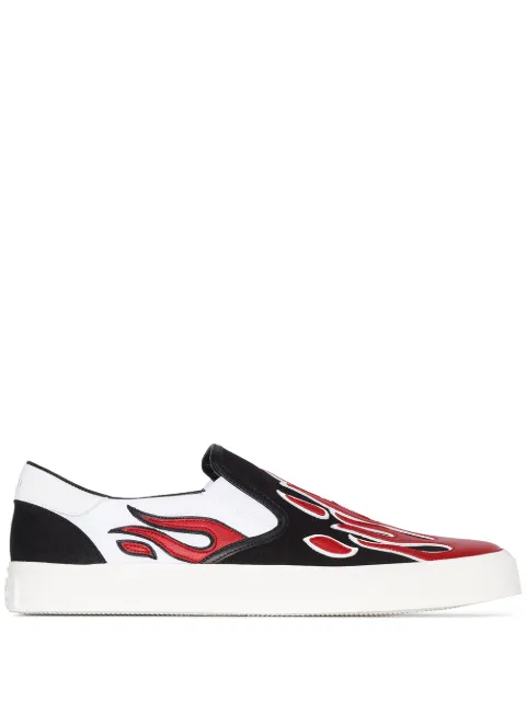 AMIRI flame appliqué slip-on sneakers Black S0F23149CL