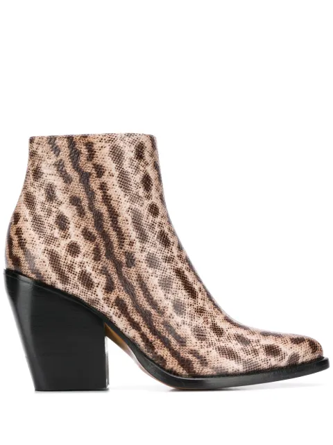 Chloé snake-effect ankle boots Neutrals CHC19W059G4