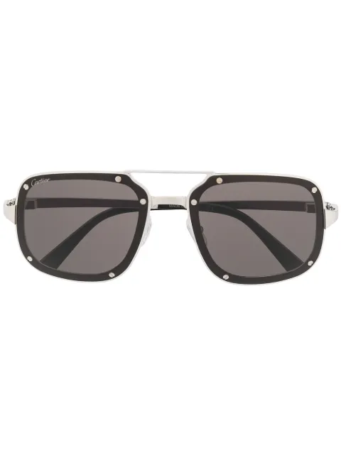Cartier Eyewear Santos de Cartier square-frame sunglasses Silver CT0194S