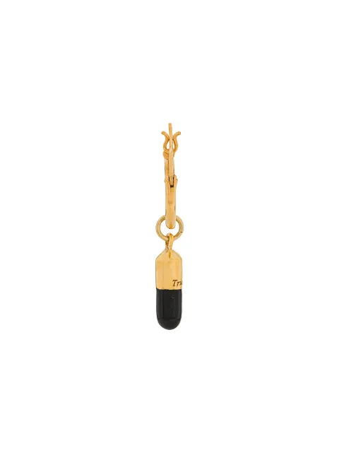 True Rocks pill hoop earring Gold BLACKGOLDPILLHOOPEARRING