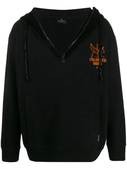 COUNTY OF MILAN printed zip up hoodie Black CMBB070F195060081018