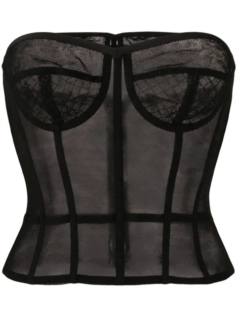 Dolce & Gabbana tulle bustier top Black F71U6TFLEAA