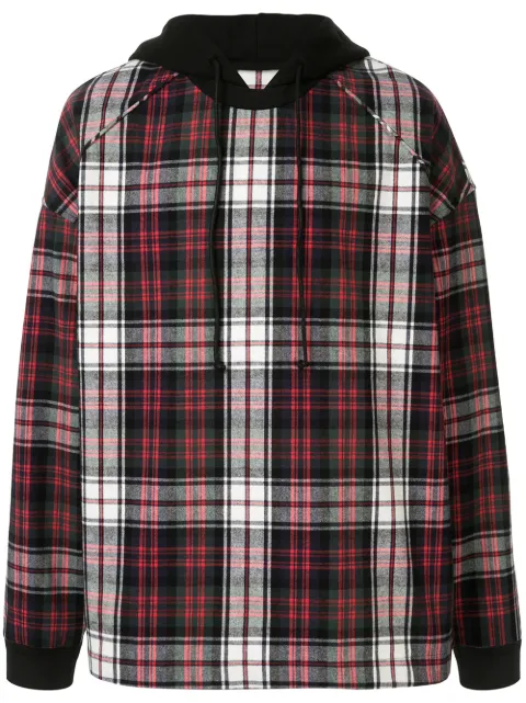 Juun.J Synthesize check block hoodie Multicolour JC9X41P02M