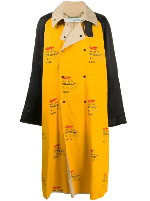 Off-White Industrial oversized trench coat Yellow OMEA198F19F220036000