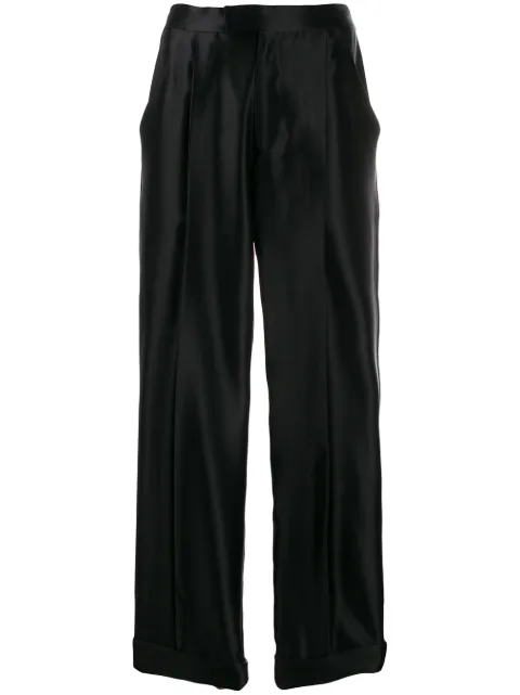 TOM FORD high-waisted silk trousers Black PAW281FAX578