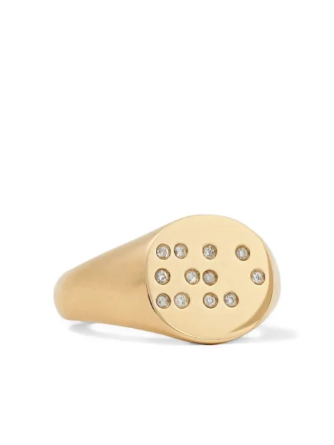 Anissa Kermiche 18kt yellow gold Love Is Blind signet ring Gold R4076