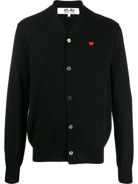 Comme Des Garçons Play Heart logo V-neck cardigan Black P1N054