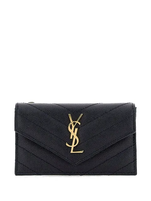 Saint Laurent Cassandre compact wallet Black 612808BOW01