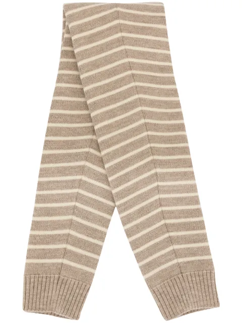 Fumito Ganryu striped tube scarf Neutrals FU2AC13