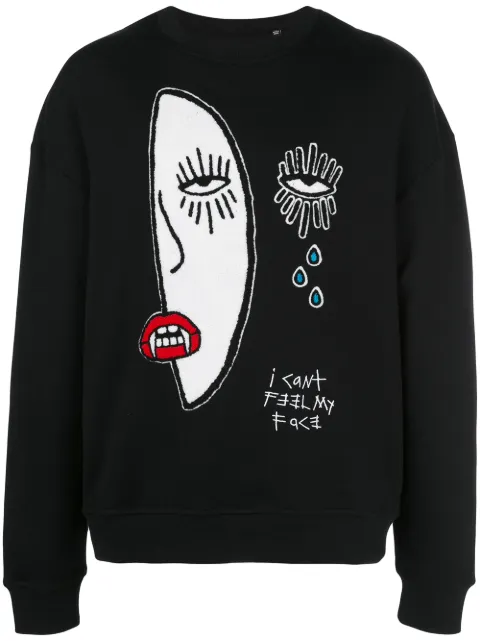Haculla I cant feel my face sweatshirt Black HA02BJK07