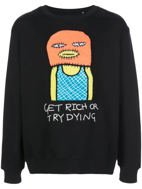 Haculla Get Rich embroidered sweatshirt Black HA02BJK02
