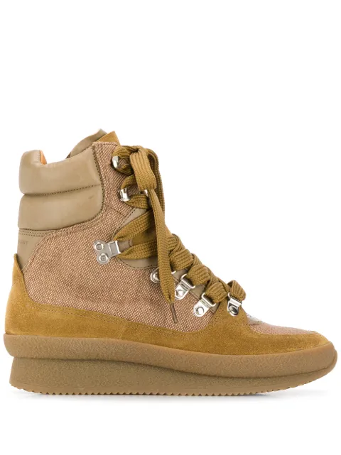 ISABEL MARANT chunky lace-up boots Green BK004200M109S