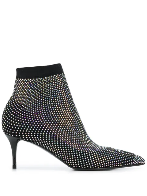 Le Silla Gilda crystal-embellished boot pumps Black 2118M060R8PPCAY