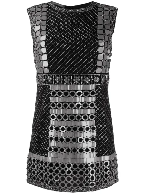 Alberta Ferretti beaded mini dress Black A04346614