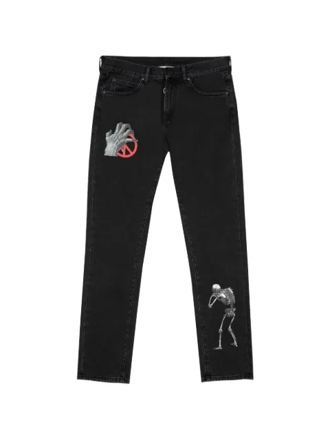 Off-White graphic-print jeans Black OMYA027G198120111088