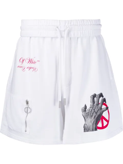Off-White x Undercover Skeleton print bermuda shorts White OMCI009G190170110188