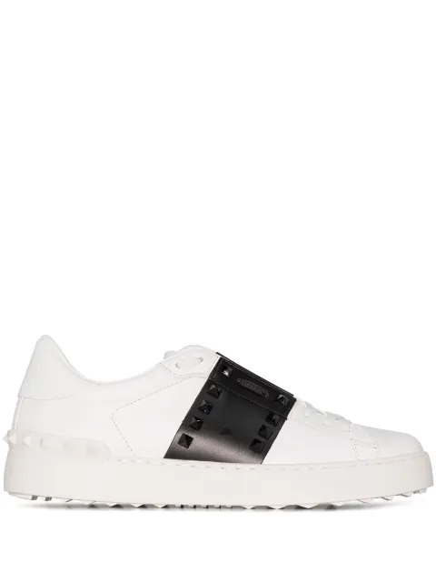 Valentino Garavani Rockstud Untitled sneaker in calfskin leather with tonal studs White WS0A01LTU