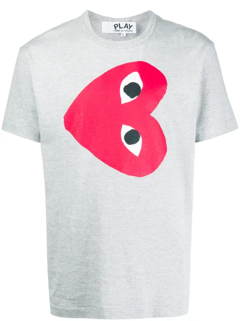 Comme Des Garçons Play heart print crew neck T-shirt Grey P1T264