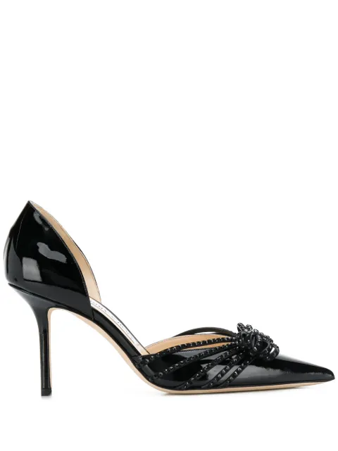 Jimmy Choo Kaitence 85mm bow detail pumps Black KAITENCE85ADO