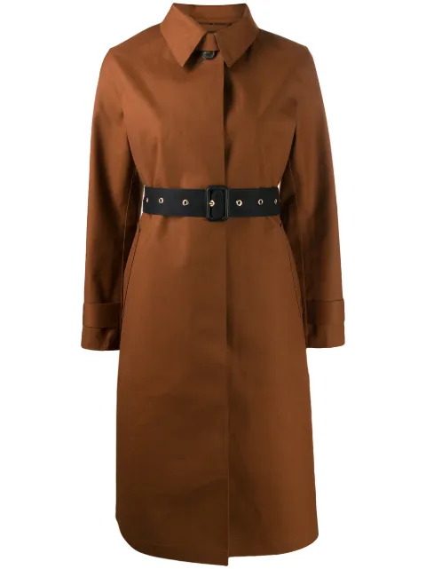 Mackintosh belted button up trench coat Brown ROP6307