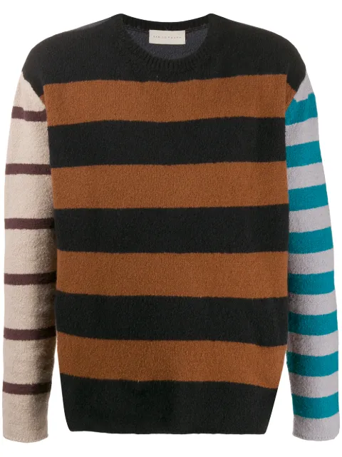 Paura panelled striped jumper Brown 02DP9018M04000