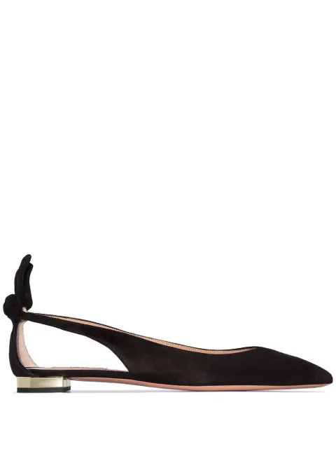 Aquazzura Bow Tie ballerina shoes Black DENFLAB0SUE000