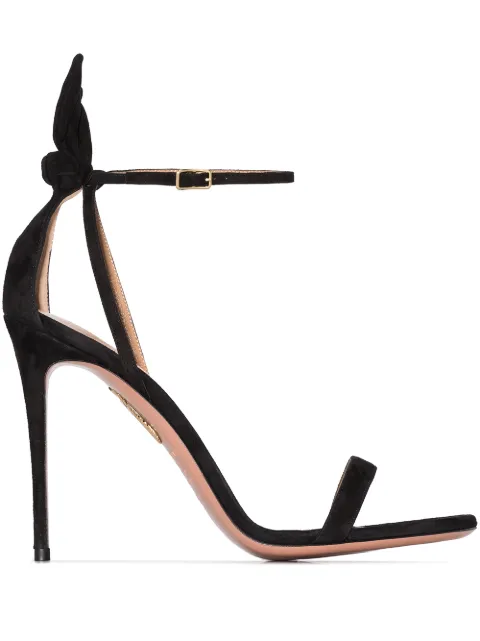 Aquazzura Bow Tie 105mm bow sandals Black DENHIGS0SUE000