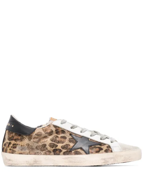 Golden Goose Super-Star trainers in leopard print leather Brown GWF00101F000565