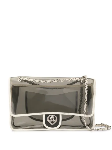 CHANEL Pre-Owned Double chain shoulder bag White 12744154