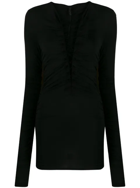 UNRAVEL PROJECT lace-up long-sleeve top Black UWAD032F19JER0011000