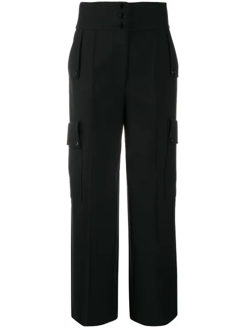 Stella McCartney high-waisted wide-leg trousers Black 596008SNB38
