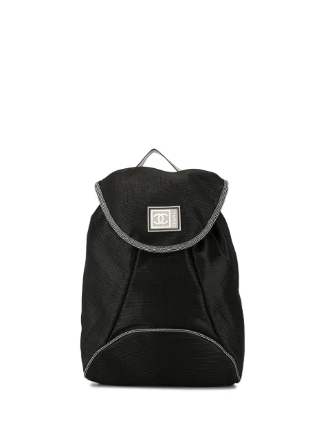 CHANEL Pre-Owned Sports Line logo printed backpack Black 10678115