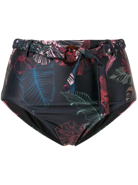 Duskii Fleur belted high-waisted bottoms Black DLP9005F