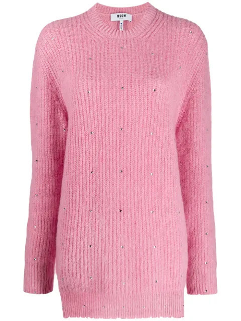 MSGM crystal-embellished jumper Pink 2742MDM257195958