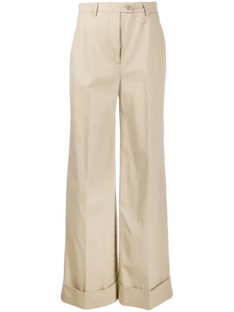 ASPESI flared leg high-waisted trousers Neutrals 0114F012